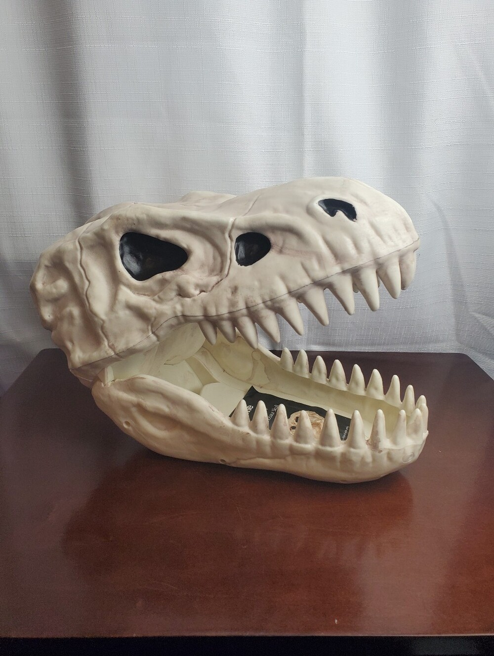 T- Rex Dinosaur Skull Moveable Jaw Candy Dish Decor Tyrannosaurus Halloween NEW